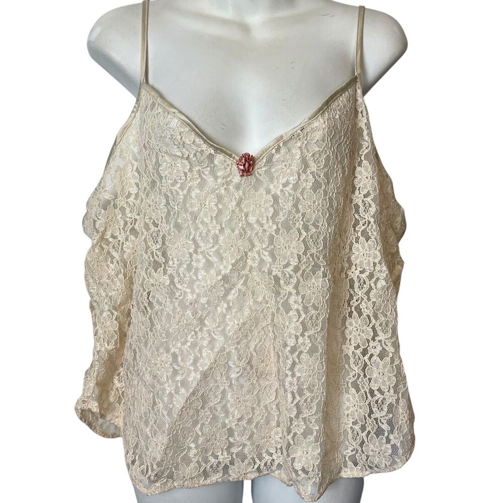 Petra Fashions Lace Ivory Vintage Camisole Undershirt Top Fairy Cottagecore 1X